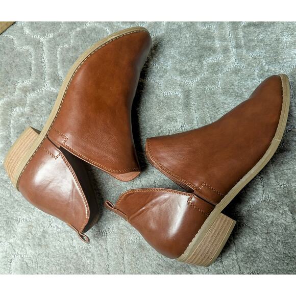 Universal Thread Nora Cut Out Ankle Booties Womens Size 11 dark cognac vegan - Picture 4 of 9